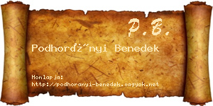 Podhorányi Benedek névjegykártya