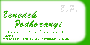 benedek podhoranyi business card